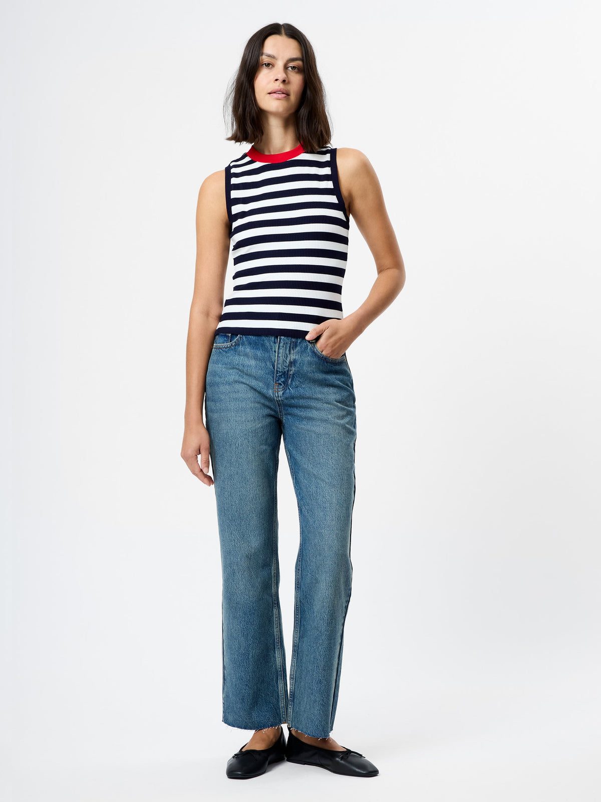 ESMAE RIB KNIT SLEEVELESS TOP