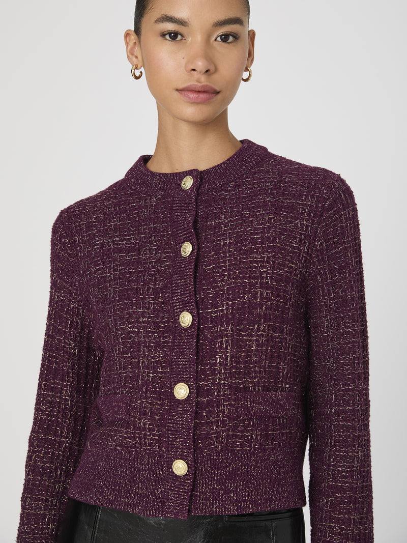 LUREX TWEED KNIT CARDI