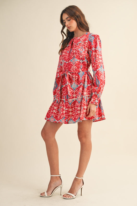 LONG SLEEVE BUTTON DOWN MINI DRESS