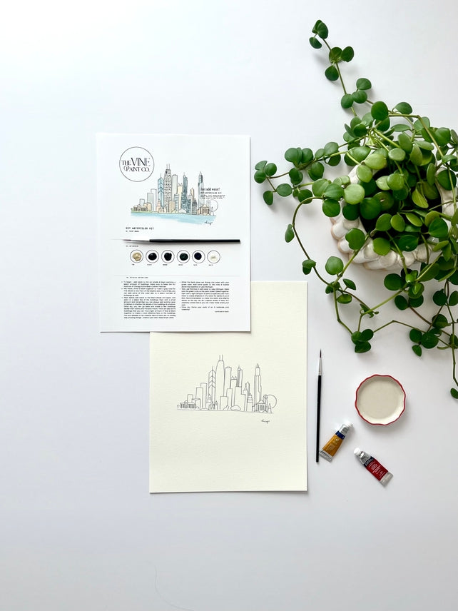 CHICAGO SKYLINE WATERCOLOR DIY