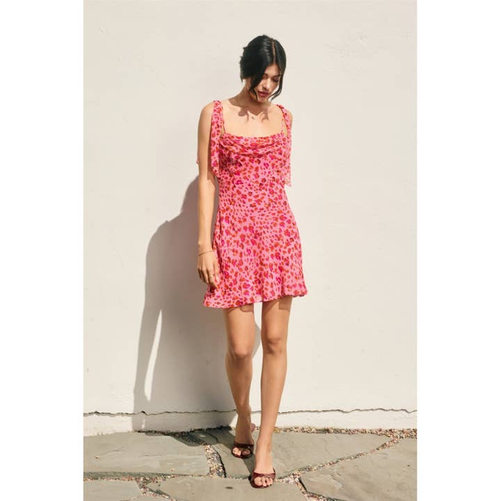 SHIRRED MINI DRESS