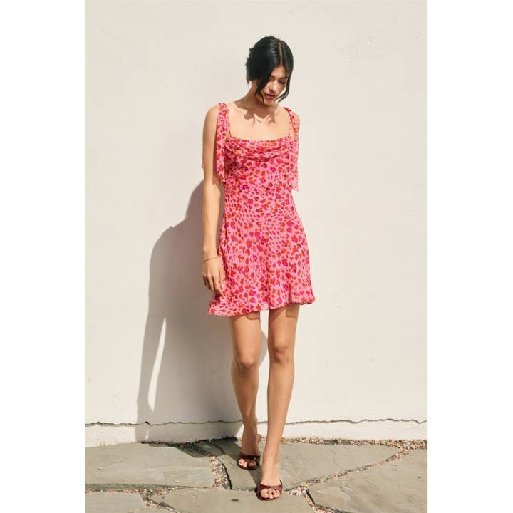SHIRRED MINI DRESS