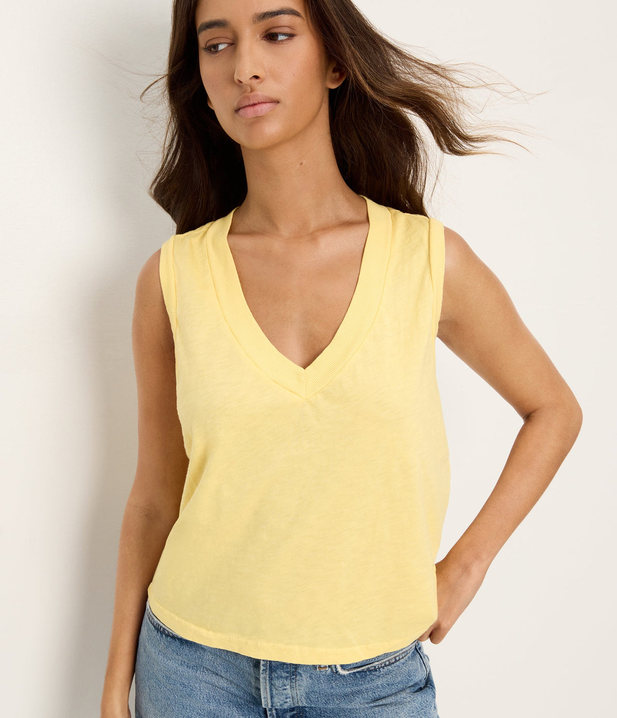 IRA VNECK SUPIMA SLUB TANK