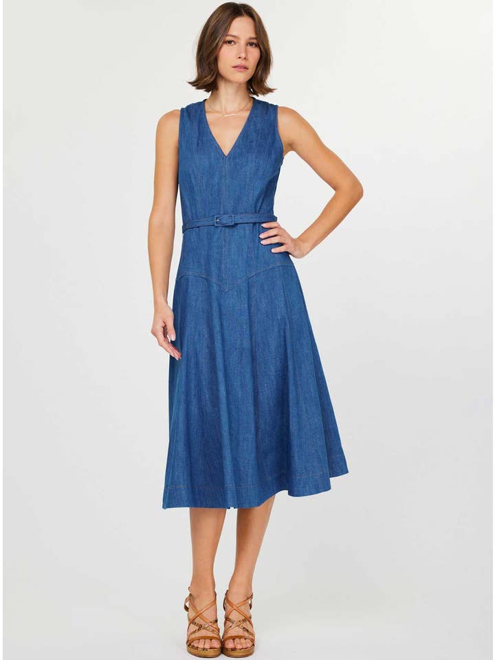 DENIM MIDI DRESS