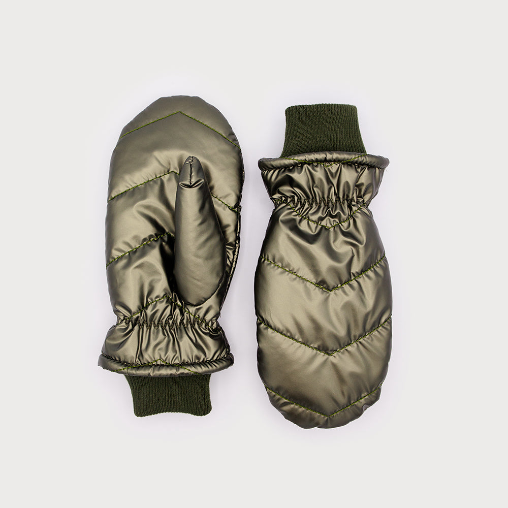 SHINY QUILTED MITTENS
