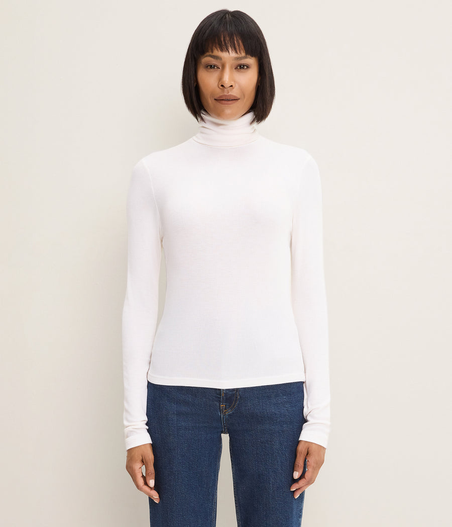 TARA CROP ECO RIB TURTLENECK