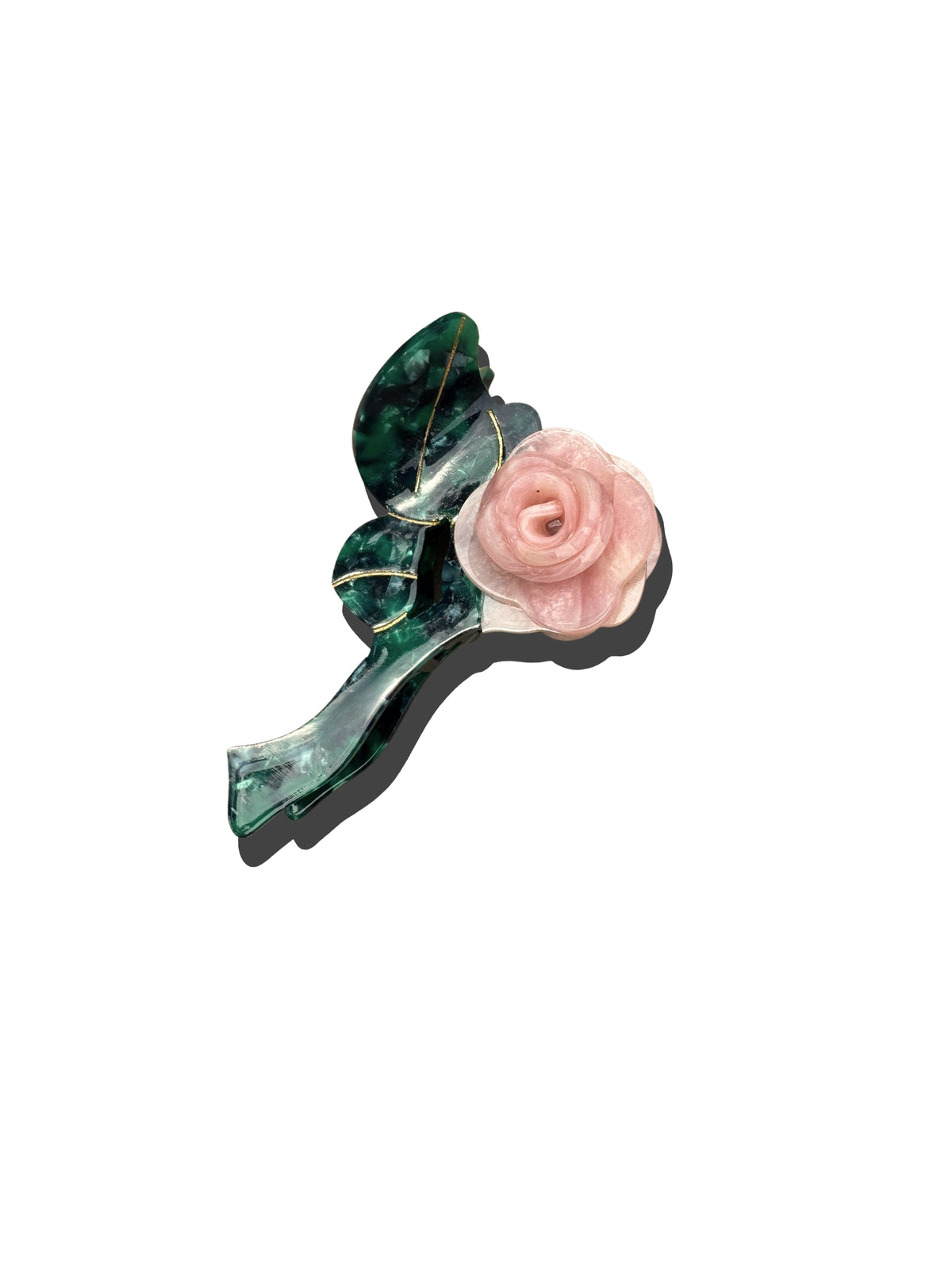 ORIGAMI ROSE STEM HAIR CLAW BLUSH