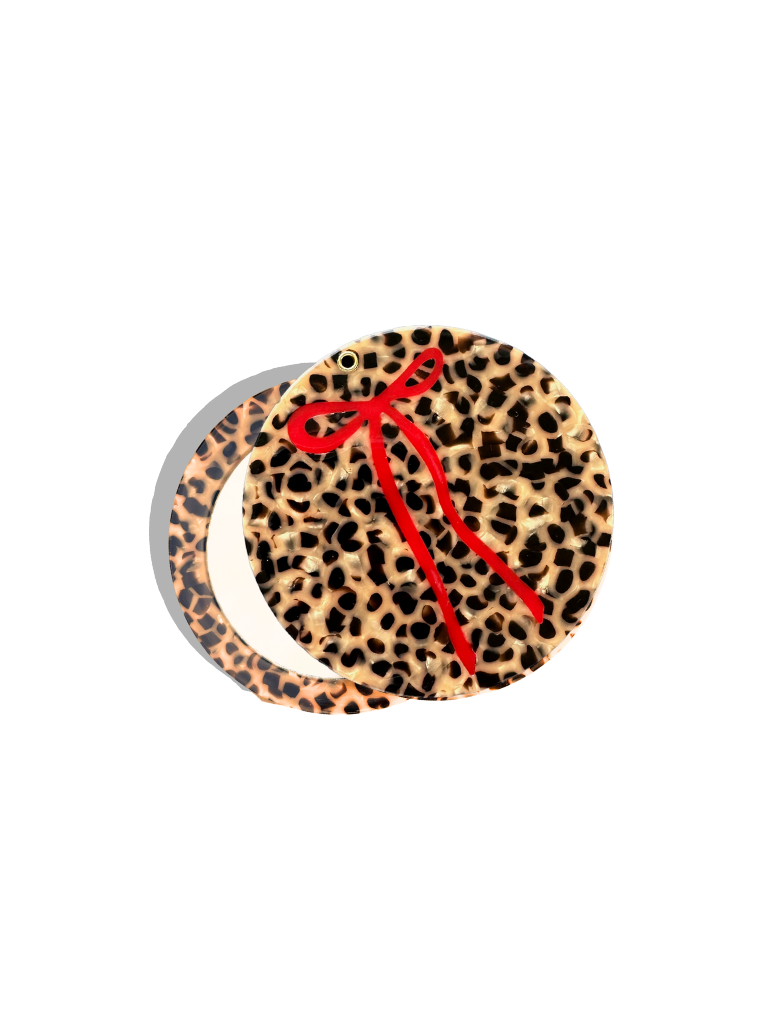 LEOPARD BOW COMPACT MIRROR