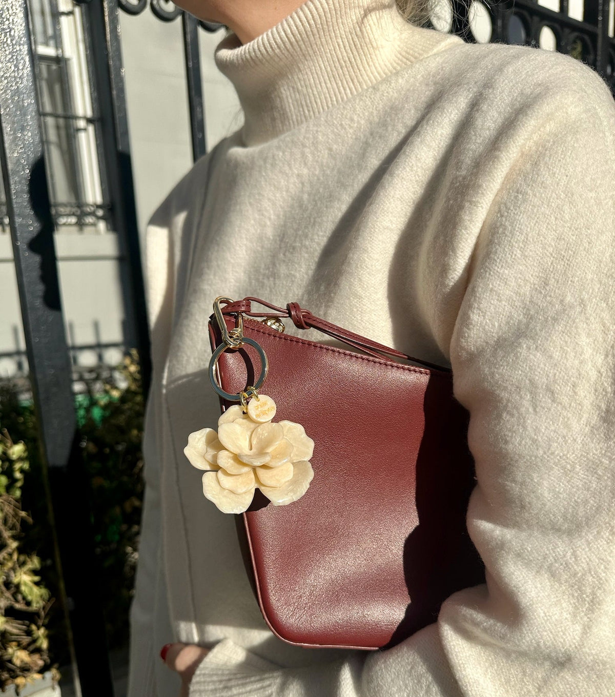 CREAM GARDENIA BAG CHARM