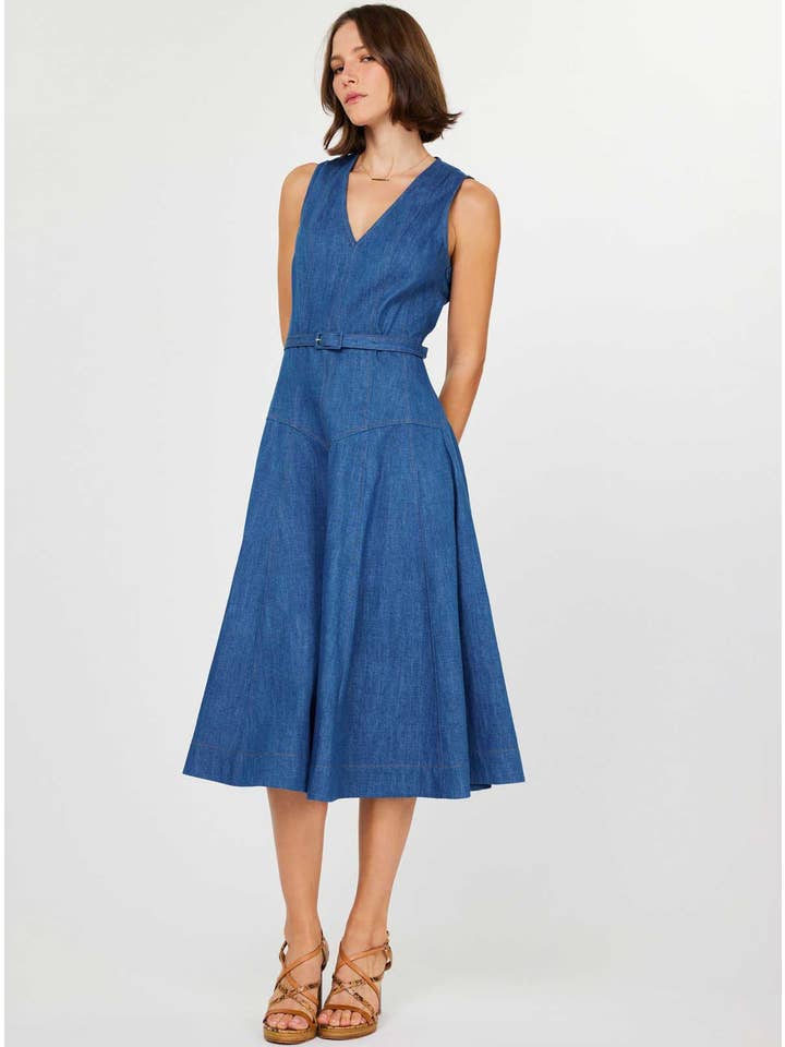 DENIM MIDI DRESS