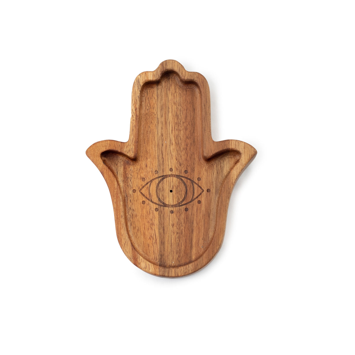 WOODEN HAMSA INCENSE HOLDER