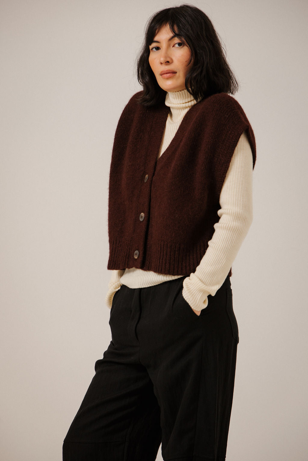 ALPACA BUTTON DOWN VEST