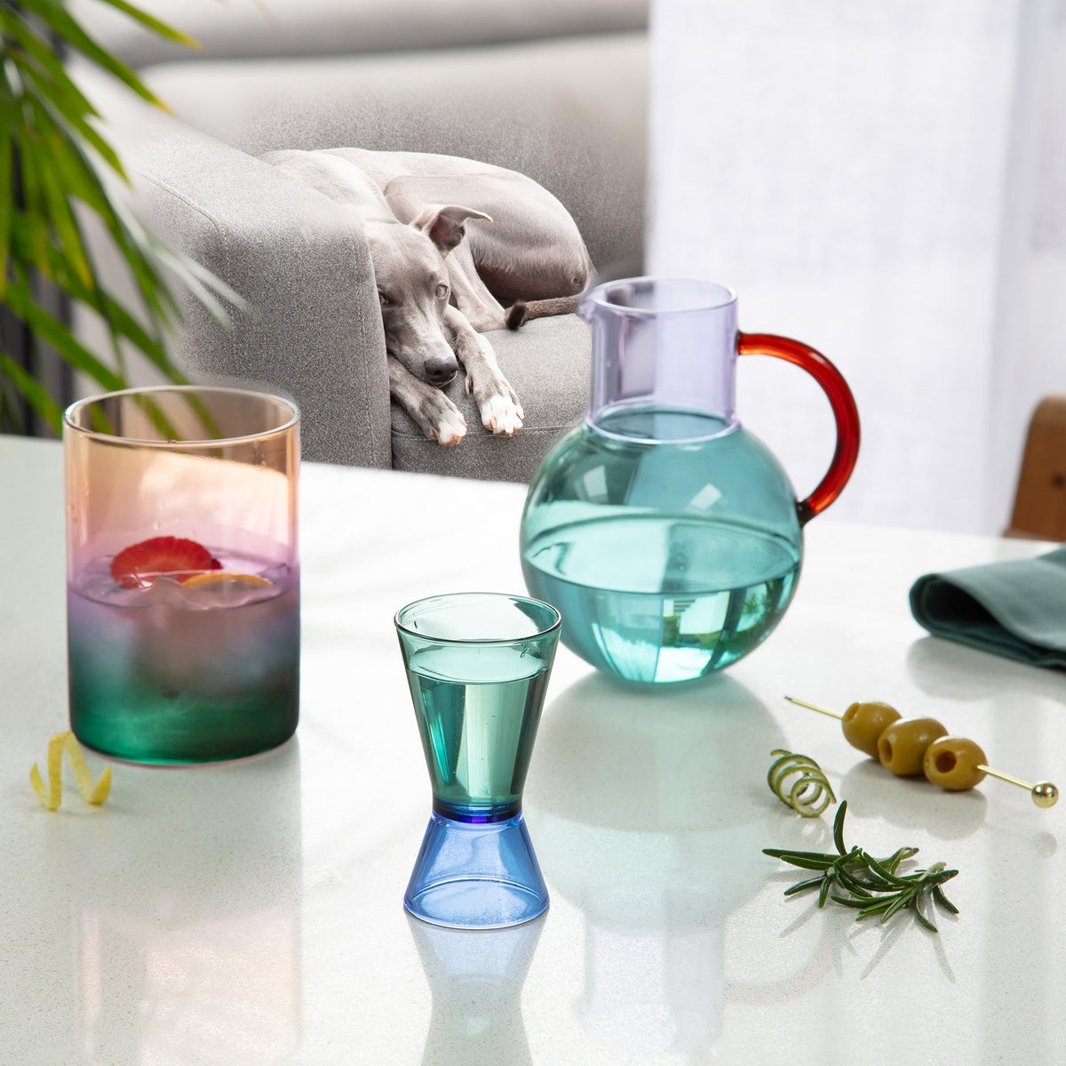 DUO TONE COCKTAIL JIGGER TEAL/BLUE