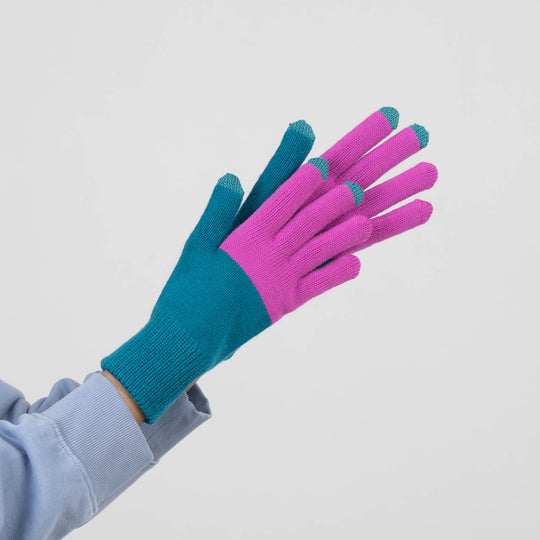 COLORBLOCK KNIT GLOVES