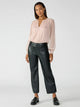 MARINE LEATHER CROP TROUSER