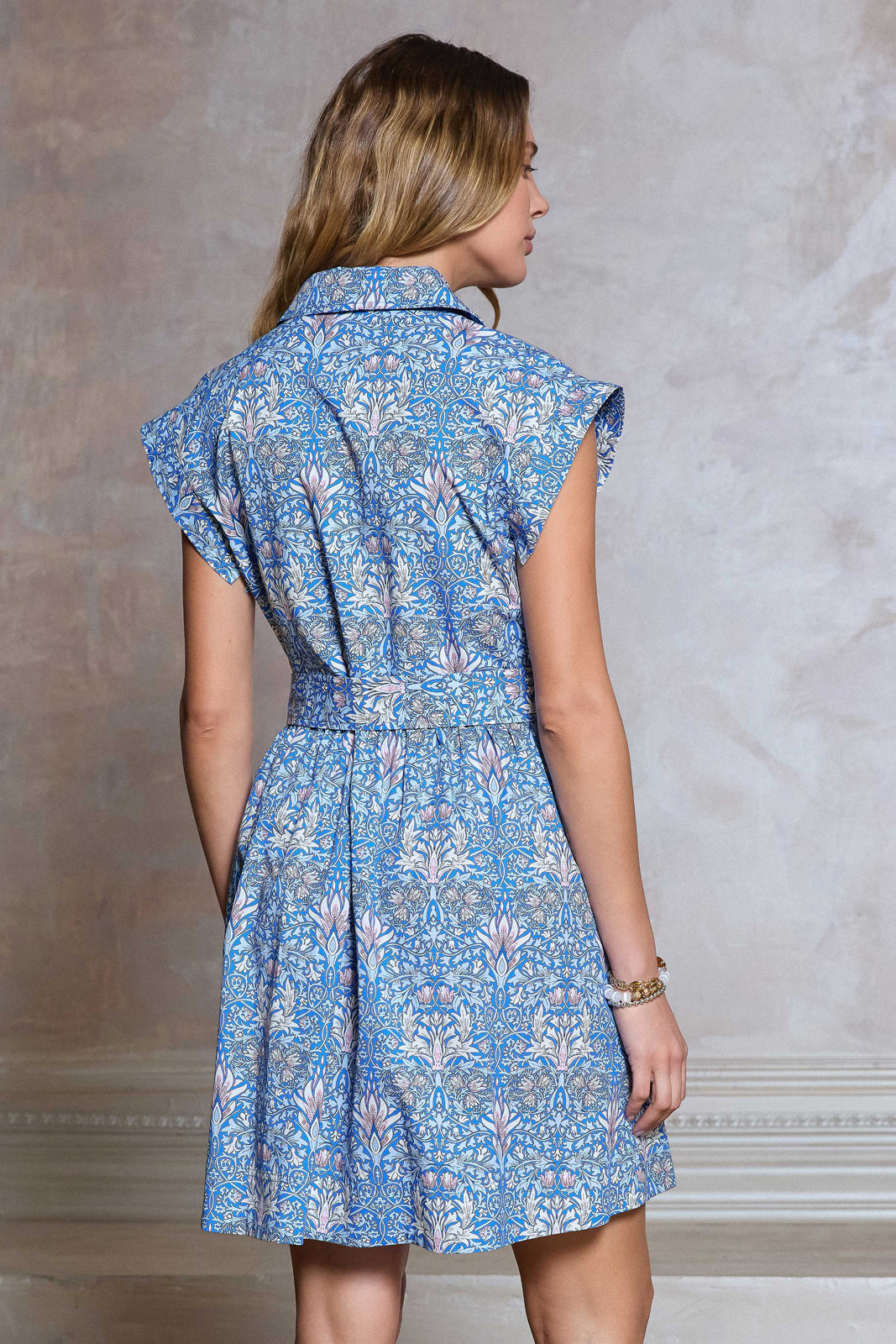 BELTED FLORAL DRESS
