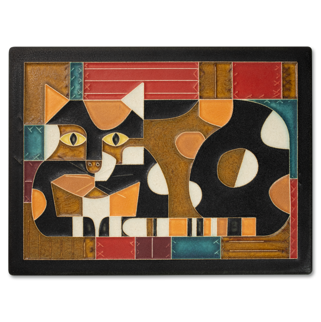 CRAZY QUILT CAT TILE