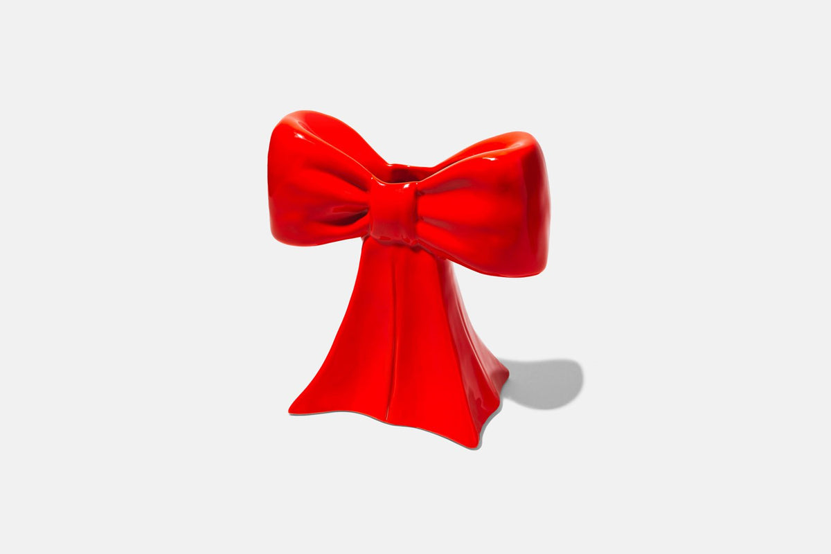 BOW VASE RED