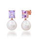 EMERALD CUT CZ PEARL EARRING