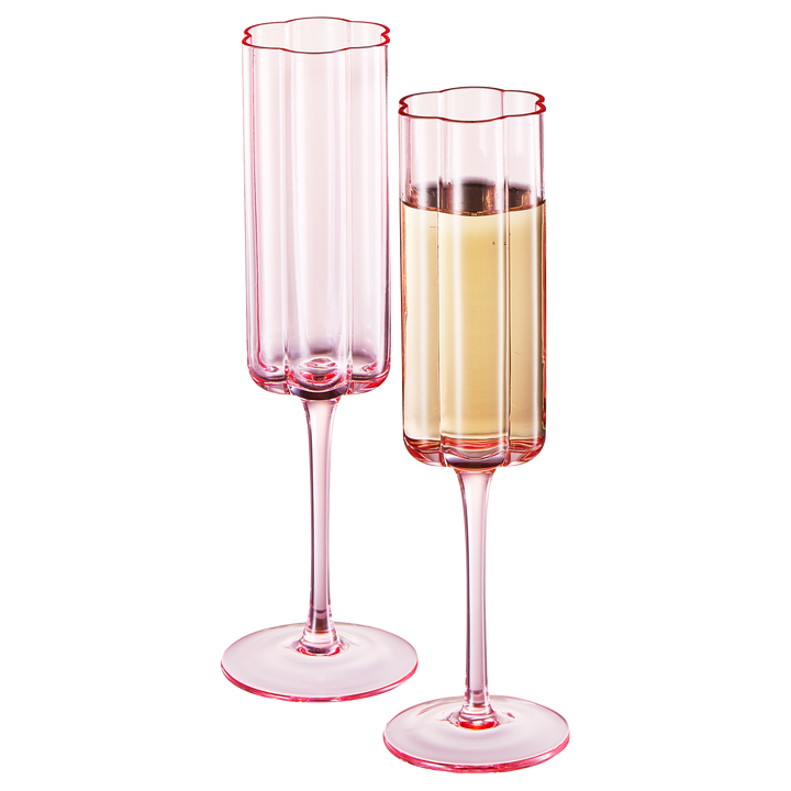 FLOWER CHAMPAGNE FLUTE SET/2