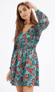 PETINA SMOCKED SATIN DRESS