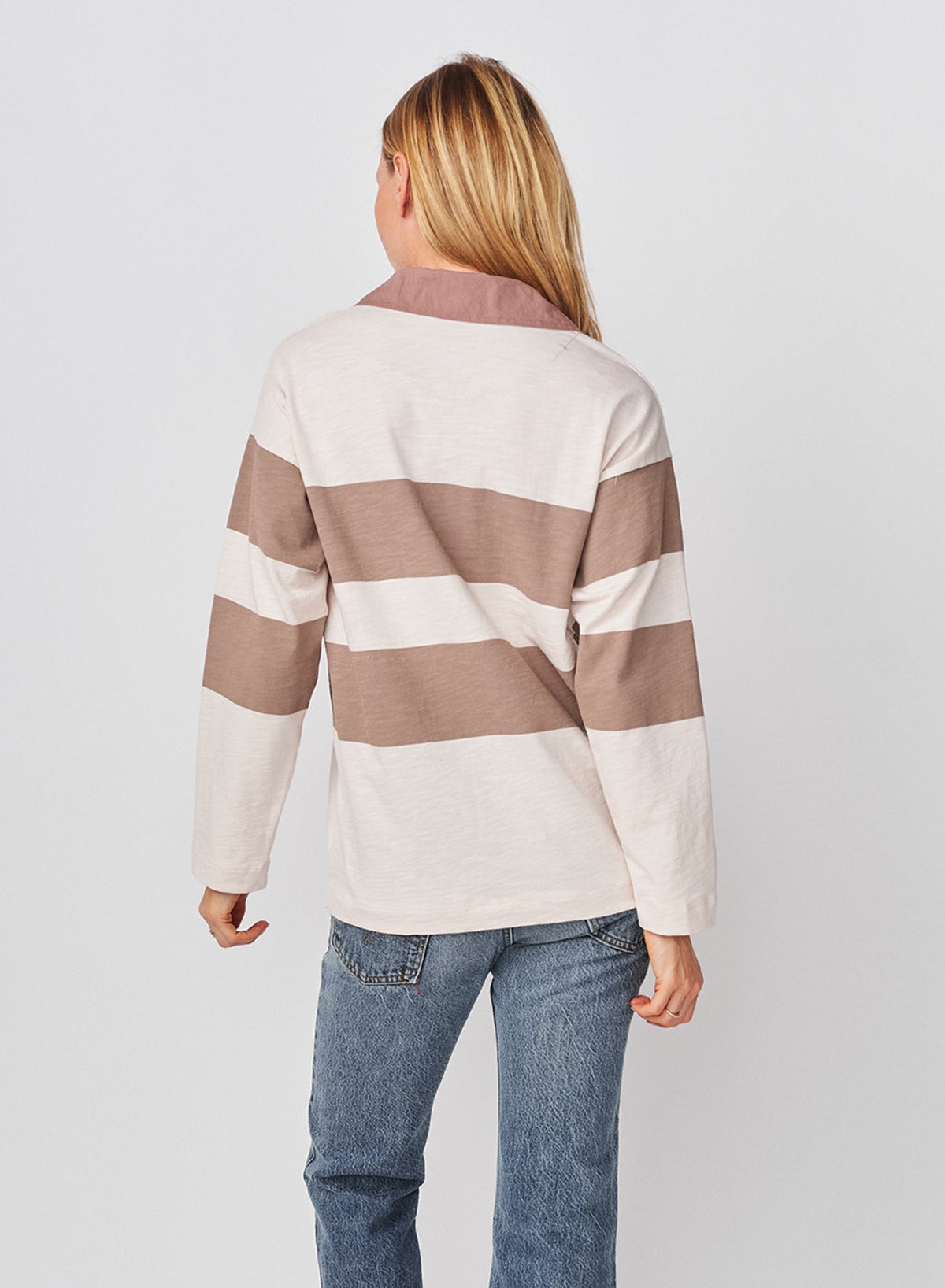 RUGBY STRIPE TIE POLO