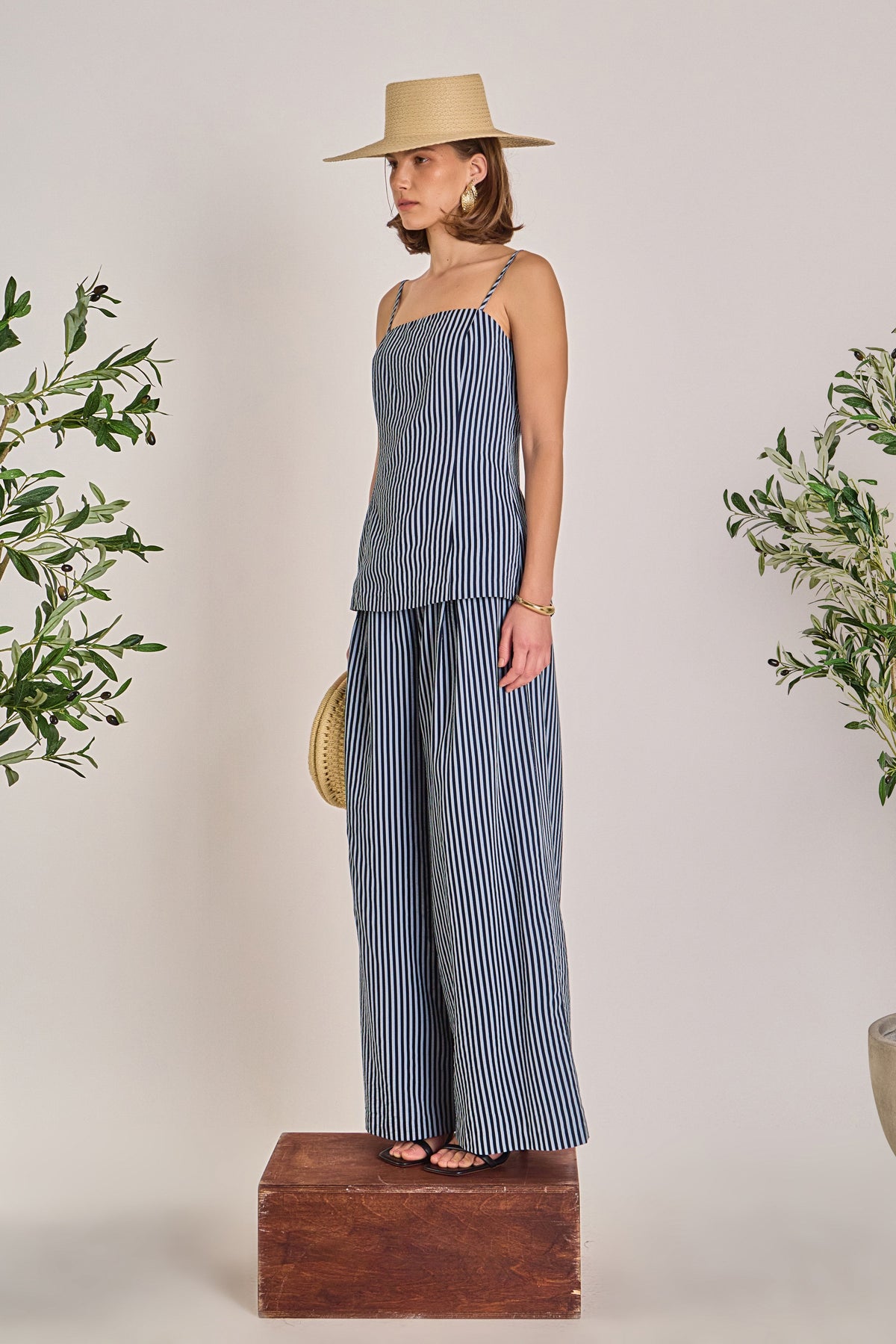 STRIPED WIDE LEG PANT