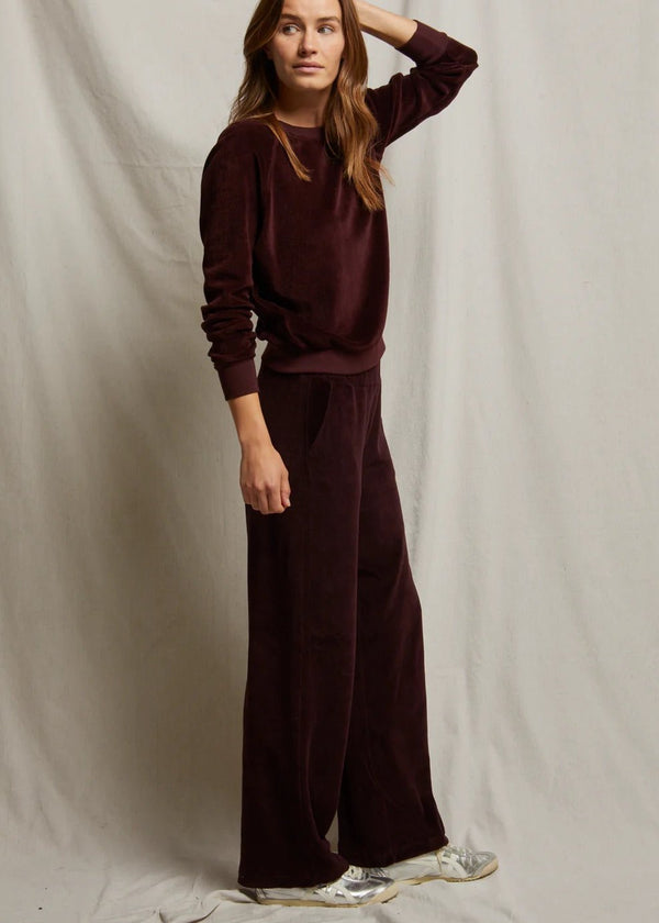 HOLLY VELOUR WIDE LEG SWEAT