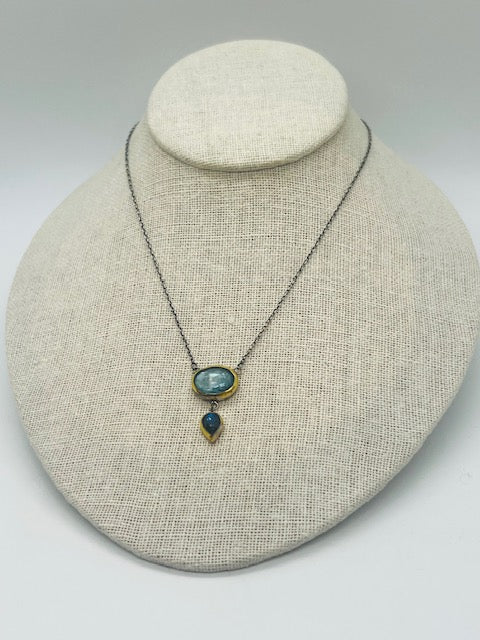 MULTI KYANITE OX/SS 24K NECKLACE