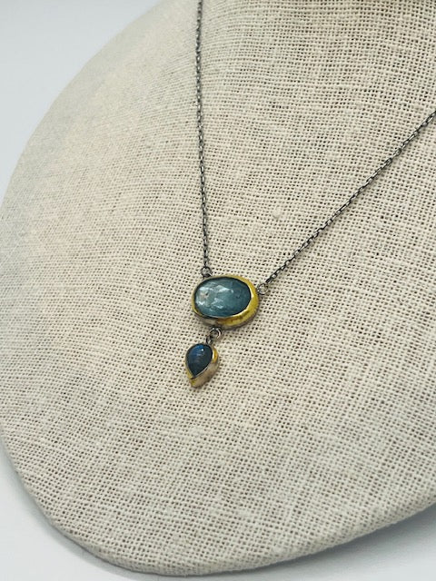 MULTI KYANITE OX/SS 24K NECKLACE