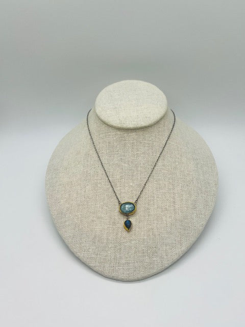 MULTI KYANITE OX/SS 24K NECKLACE