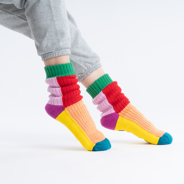 KALEIDOSCOPE KNIT HOUSE SOCKS