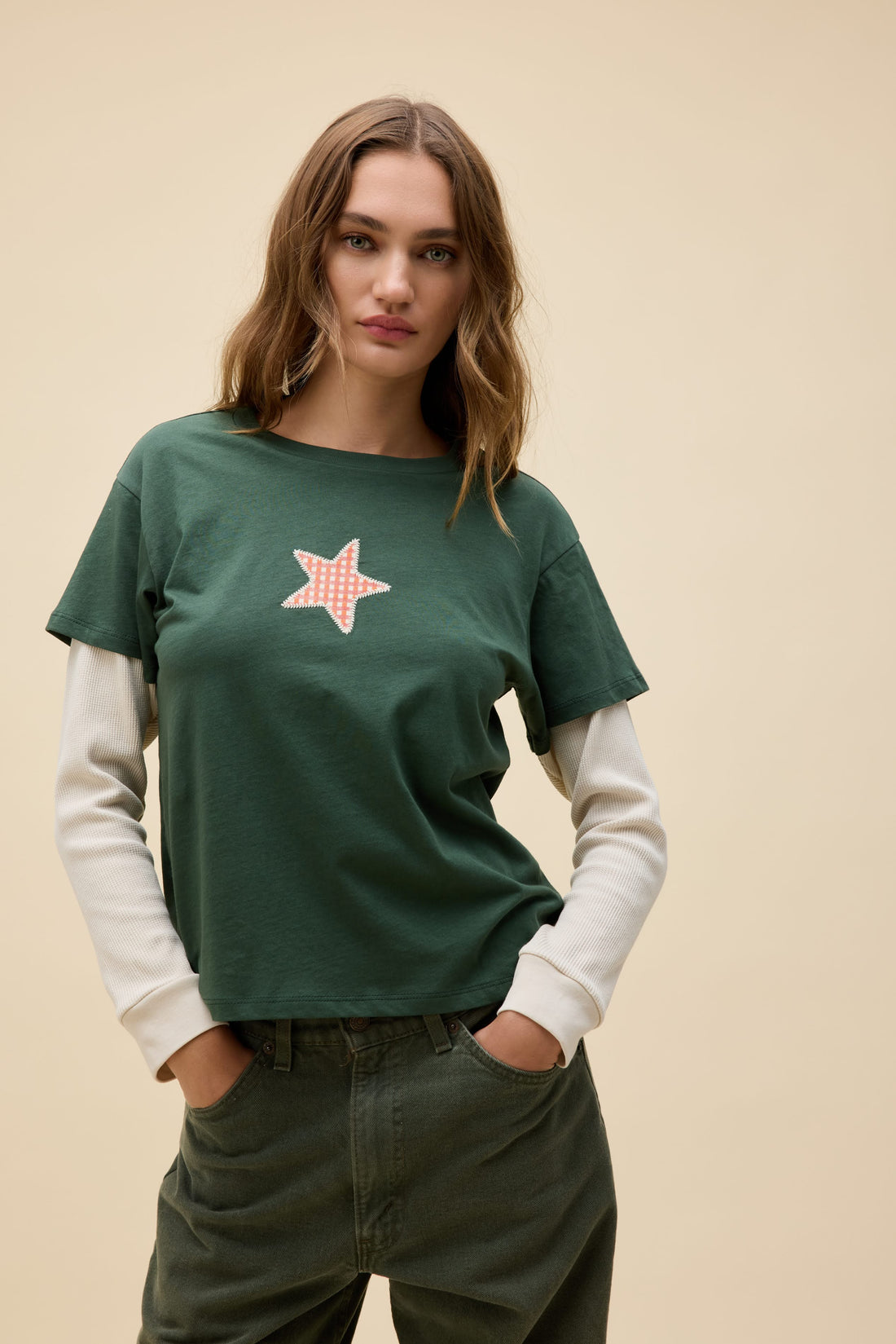 APPLIQUE STAR SOLO LS TEE