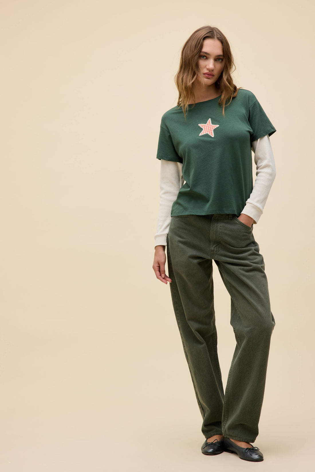 APPLIQUE STAR SOLO LS TEE