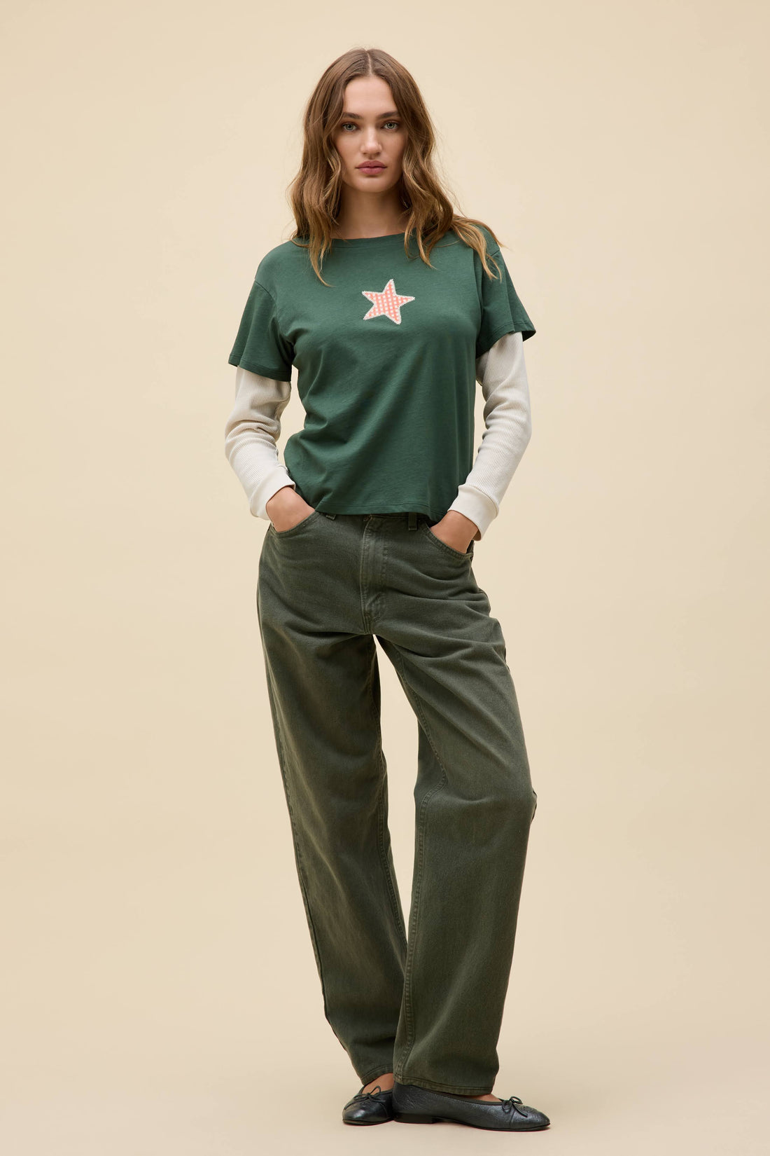 APPLIQUE STAR SOLO LS TEE