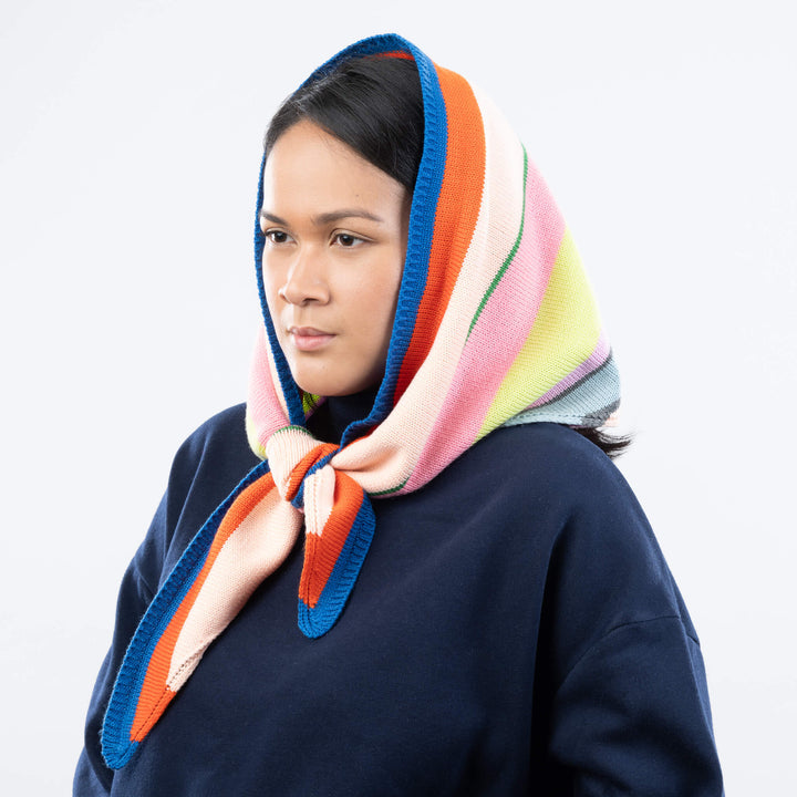 MULTI STRIPE TRAINGLE SCARF