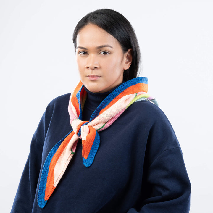 MULTI STRIPE TRAINGLE SCARF