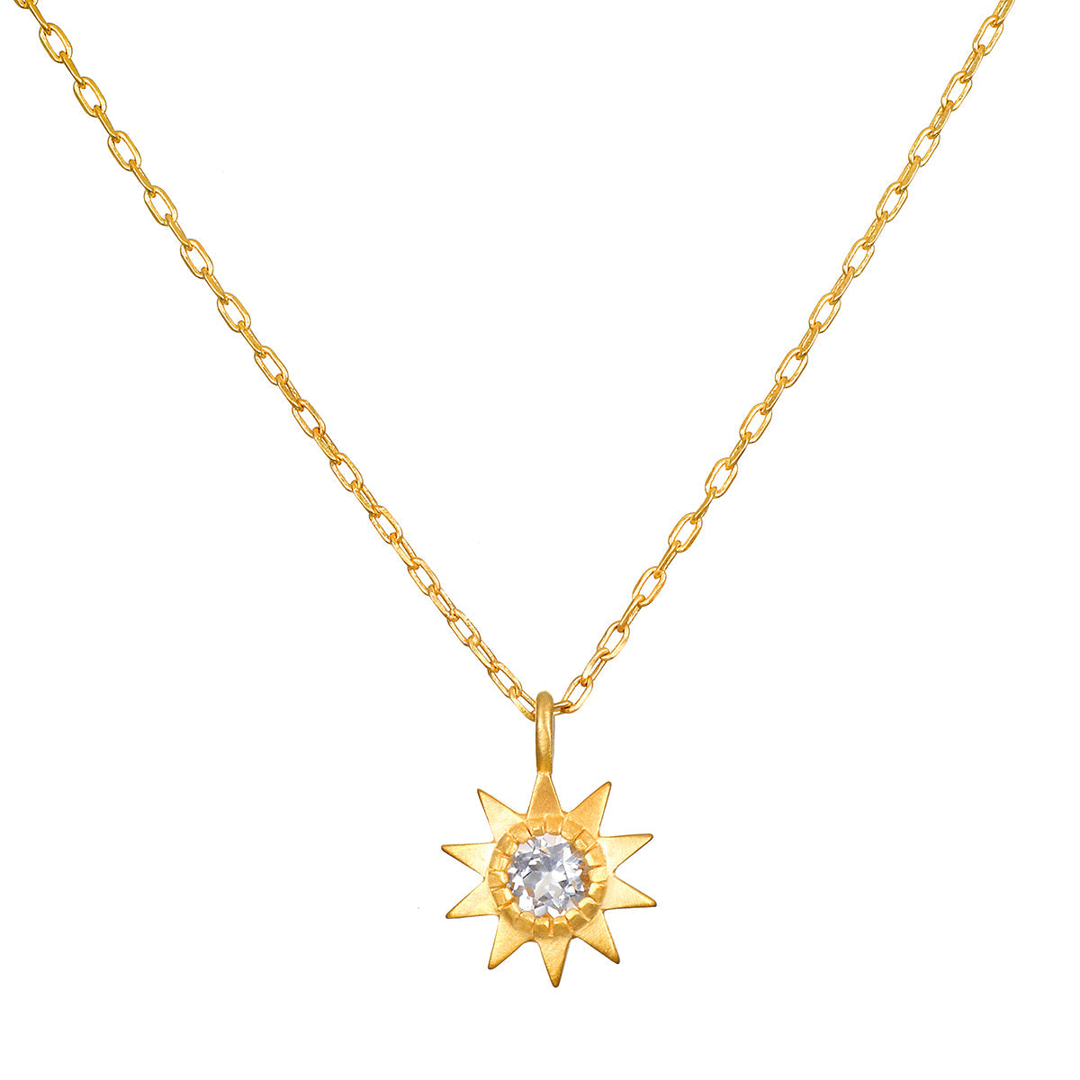WHITE TOPAZ SUN NECKLACE