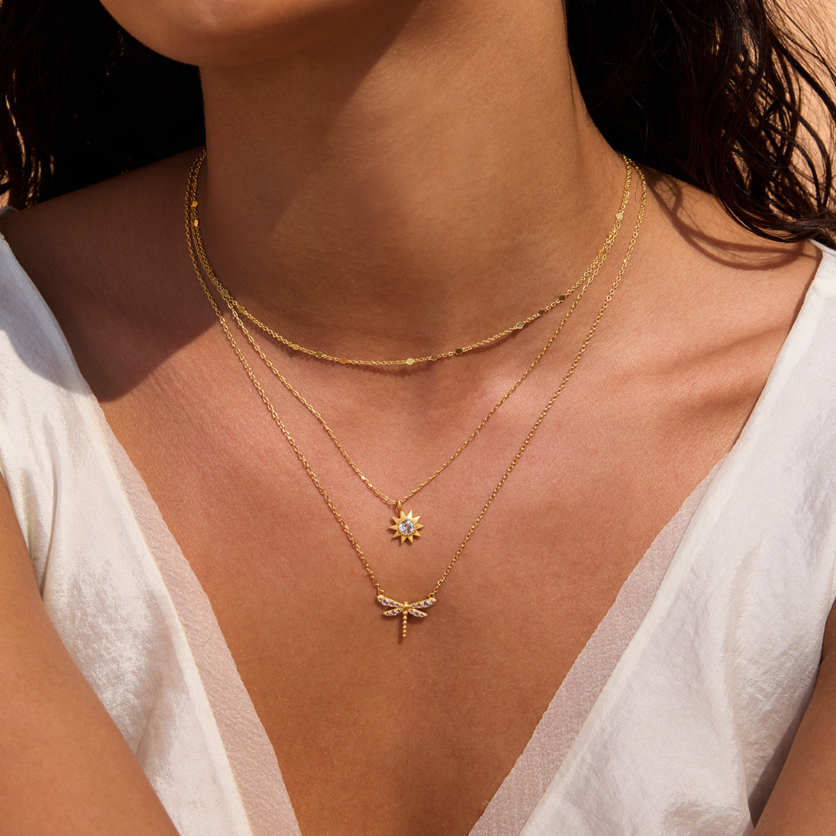 WHITE TOPAZ SUN NECKLACE