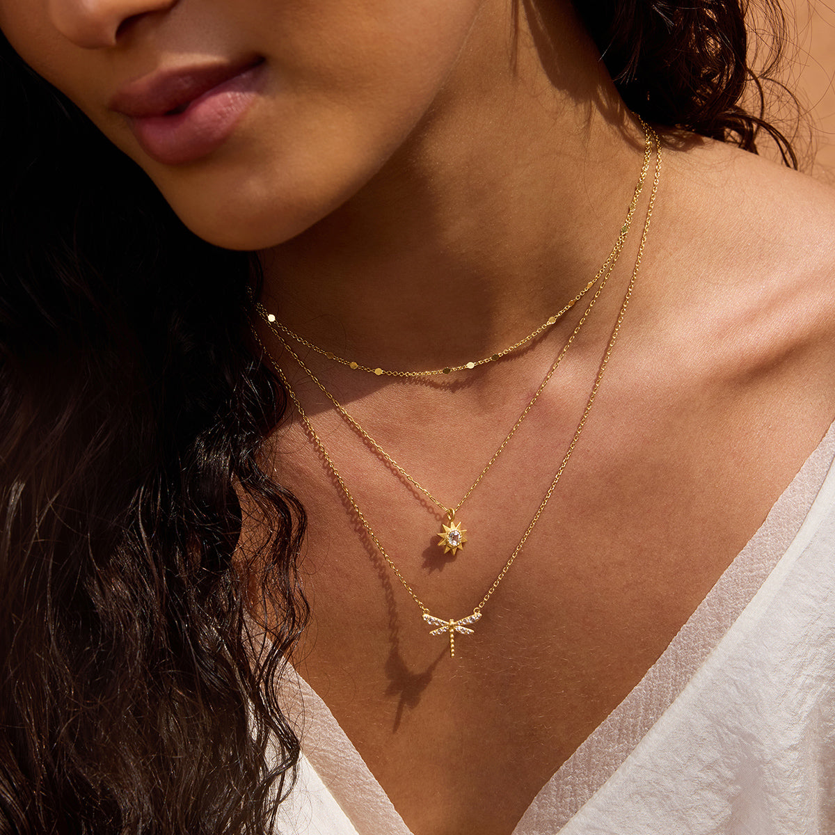 WHITE TOPAZ SUN NECKLACE