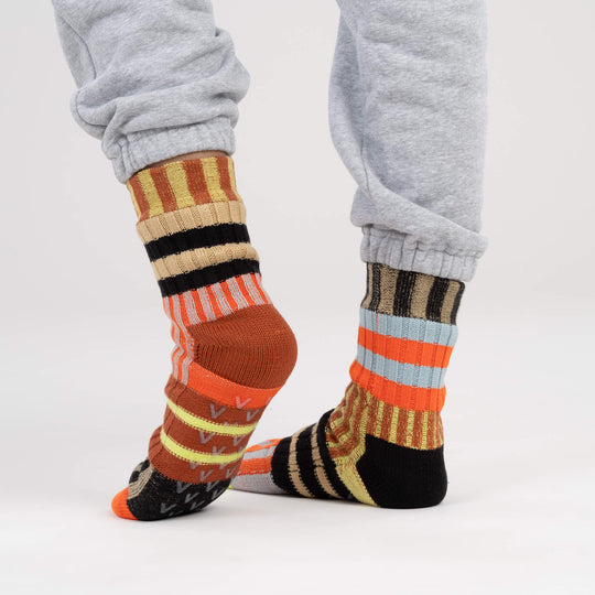 PATCHWORK STRIPE HOUSE SOCKS