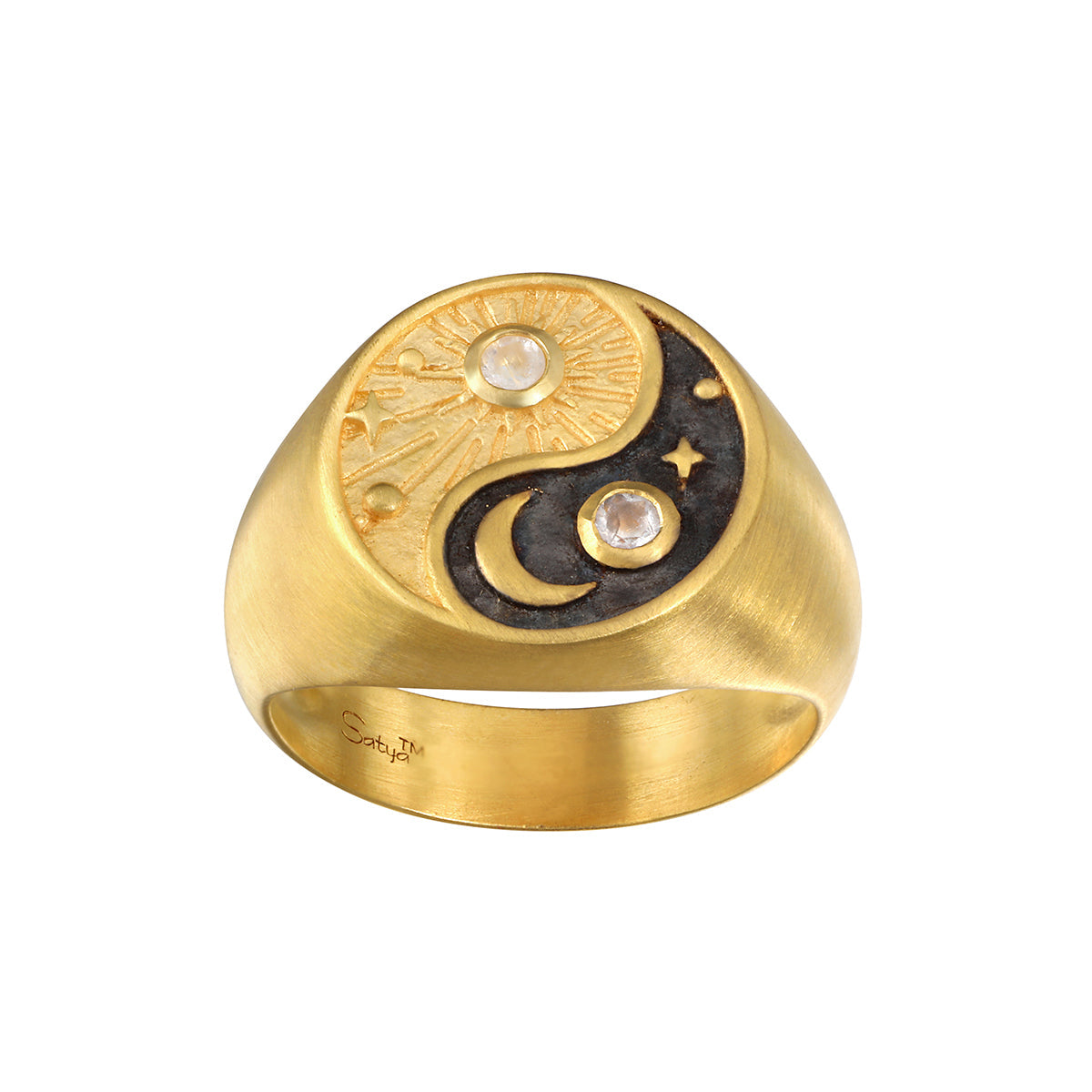 BLACK/GOLD YIN YANG RING