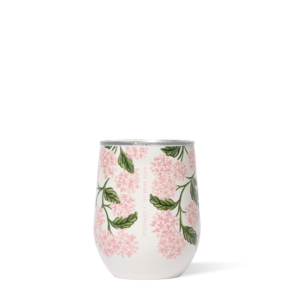 12OZ STEMLESS RIFLE PINK HYDRANGEA