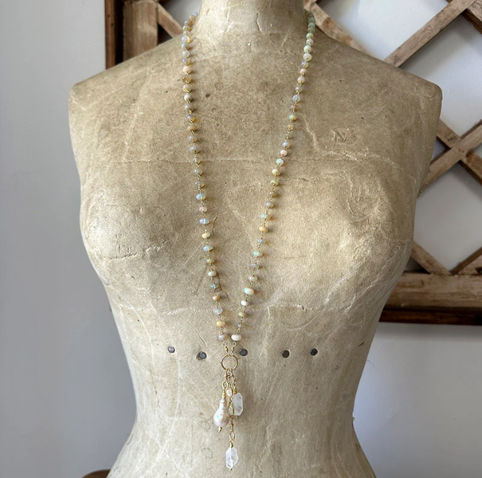 OPAL MOONSTONE PEARL NECKLACE