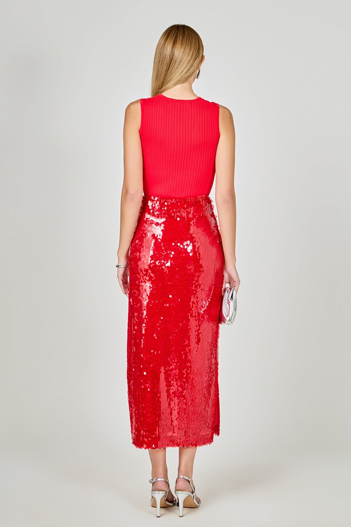 SEQUIN MIDI SKIRT