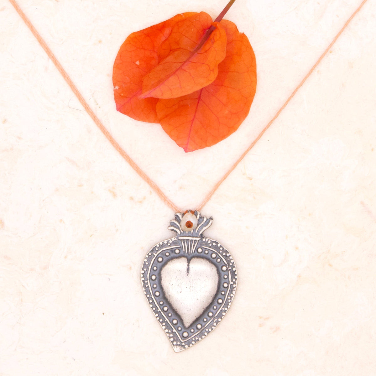 SACRED HEART MILAGRO NECKLACE