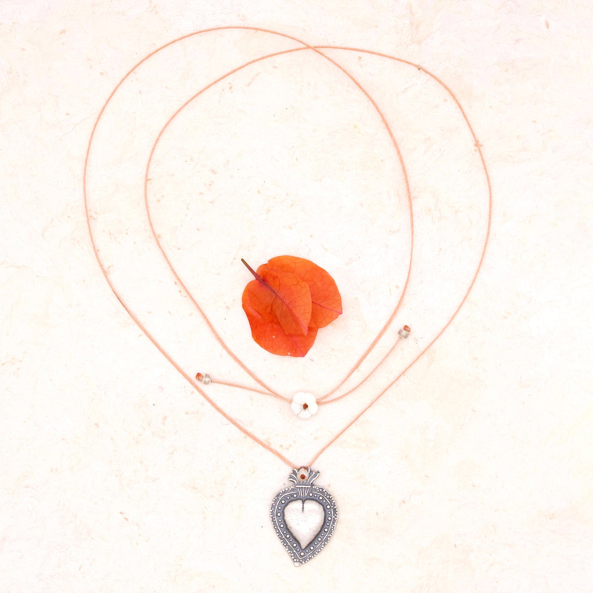 SACRED HEART MILAGRO NECKLACE