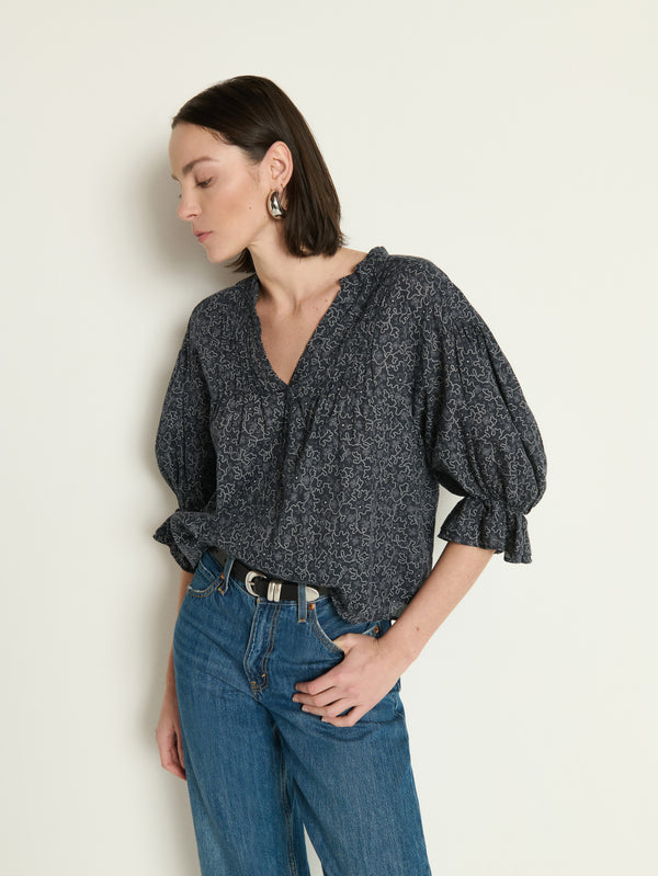SCARLET PINTUCK BLOUSE
