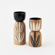 WOOD PILLAR HOLDER MOD FLORAL LARGE