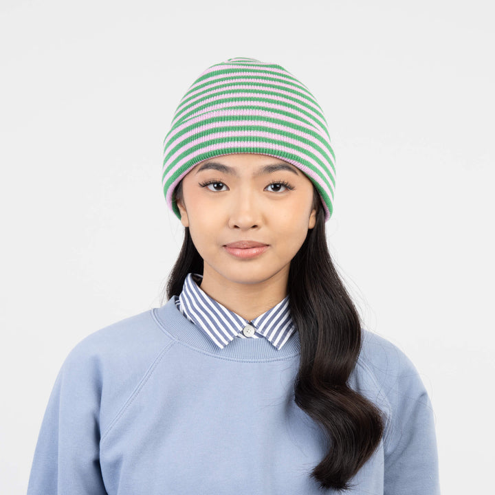 SIMPLE STRIPE KNIT BEANIE
